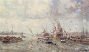 The Harbour Of Rotterdam by Gerard Delfgaauw
