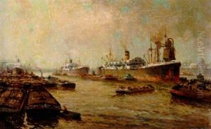 Im Hafen Von Rotterdam by Gerard Delfgaauw