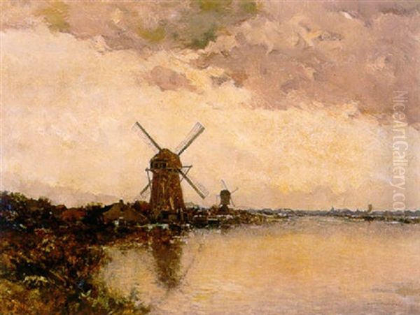 Plaslandschap Met Rechts Twee Molens - view 1