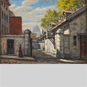 Old Montreal With The Magistrate's Court by Georges Marie Joseph Delfosse
