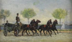 Reeder Laeisz Fahrt Mit Einem Vierspanner Um Die Alster by Moritz Delfs