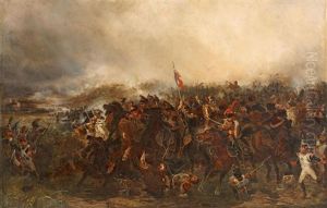 Napoleonische Truppen In Der Schlacht Gegen Russland by Moritz Delfs