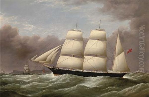 The Barque "alfred Hawley" Off The Skerries On Her Way Into Liverpool - view 1