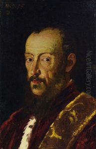 Ritratto Di Censore Veneziano (after Domenico Tintoretto) by Lorenzo Delleani