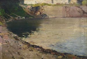 Riva Di Lago by Lorenzo Delleani