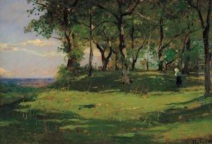 Tra Luce E Ombra Ai Margini Del Bosco by Lorenzo Delleani