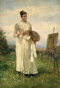 La Pittrice by Lorenzo Delleani