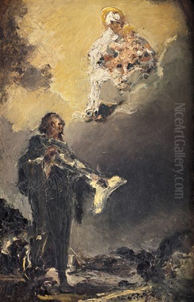 S. Giovanni Evangelista Con La Madonna E Il Bambino Gesu (bozzetto) - view 1