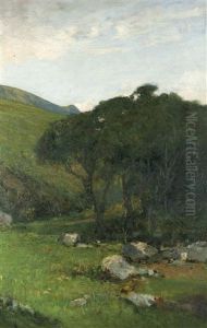 Alberi Sotto Il Pendio by Lorenzo Delleani