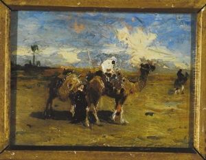 Beduini Nel Deserto by Lorenzo Delleani
