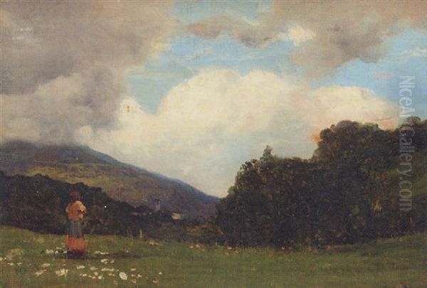 A Young Girl In A Summer Meadow - view 1