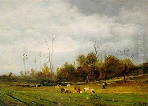 Country Landscape by Lorenzo Delleani