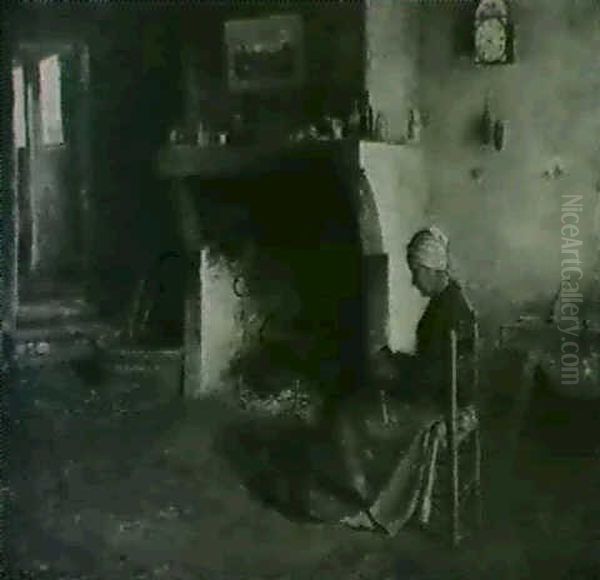 Knitting Beside The Hearth - view 1