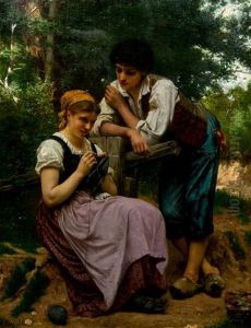 The Demure Maiden by Francois Alfred Delobbe