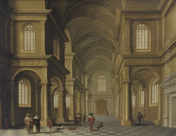 A Classical Church Interior With Elegant Figures - view 1