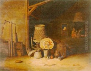 Scheuneninterieur by Anthonie Delorme