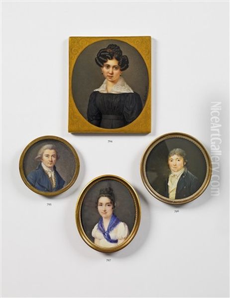 A Portrait Miniature Of A Young Lady In A Neckerchief - view 1