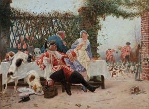 The Hunt Breakfast by Charles Edouard Edmond Delort