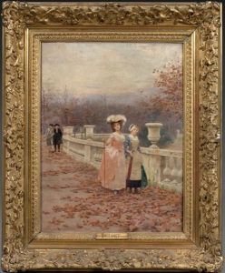 Promenade En Automne by Charles Edouard Edmond Delort