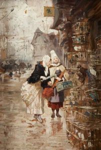 The Caged Birds by Charles Edouard Edmond Delort