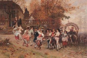 La Fete Des Vendanges by Charles Edouard Edmond Delort