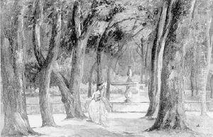 Promenade Dans Le Parc by Charles Edouard Edmond Delort