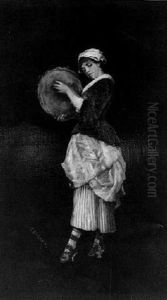 The Tambourine by Charles Edouard Edmond Delort