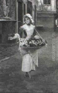 Flower Vendor by Charles Edouard Edmond Delort