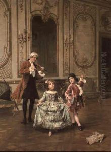 The Dancing Lesson by Charles Edouard Edmond Delort