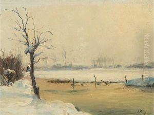 Verschneite Flusslandschaft Verschneite Flusslandschaft