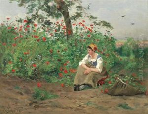 Among The Poppies by Hippolyte Camille Delpy