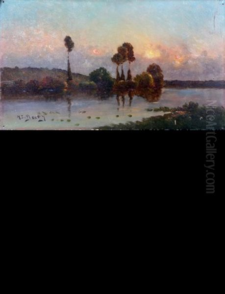 Bord De Riviere Au Soleil Couchant - view 1