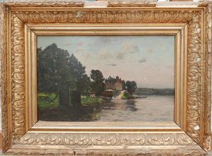 La Maison Au Bord De L'eau by Hippolyte Camille Delpy