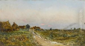A Country Road At Dusk by Hippolyte Camille Delpy