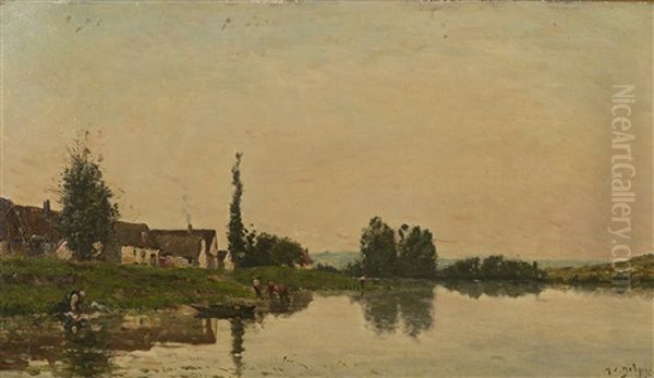 Lavandiere Au Bord De La Seine A Portejoie - view 1