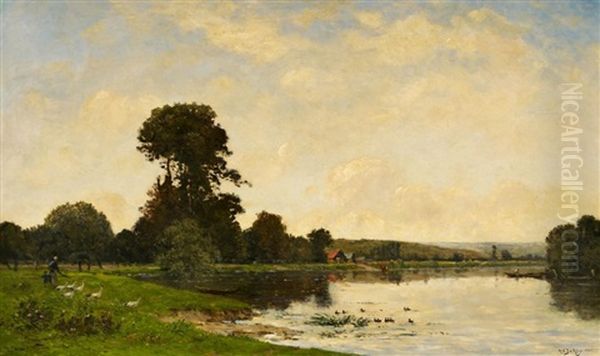 Les Oies Au Bord De La Riviere - view 1