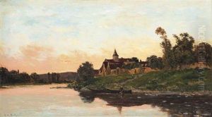 A Fisherman On A River At The End Of The Day