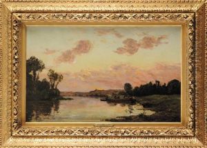 L'accostage Au Crepuscule by Hippolyte Camille Delpy