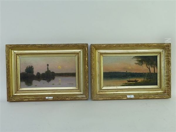 Barque Sur La Riviere (pair) - view 1