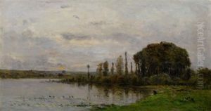 Flusslandschaft Mit Enten