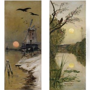 Windmill At Sunset (+ 3 Others; 4 Works) Windmill At Sunset (+ 3 Others; 4 Works)