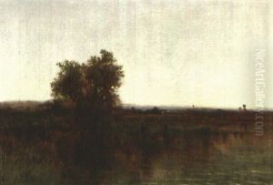 Moorlandschaft Mit Einer Baumgruppe by Hippolyte Camille Delpy