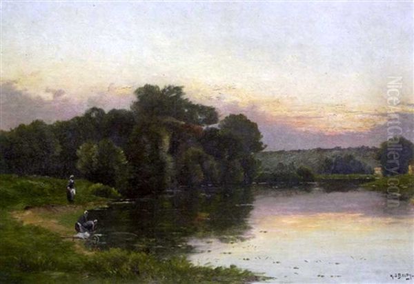 Lavandieres Au Bord Du Lac - view 1