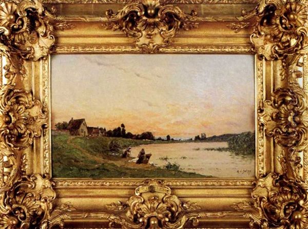 Soleil Couchant Pres De Mantes - view 1