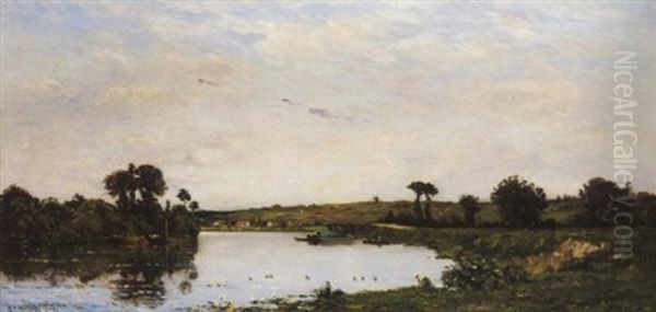 Flusslandschaft Mit Wascherin - view 1
