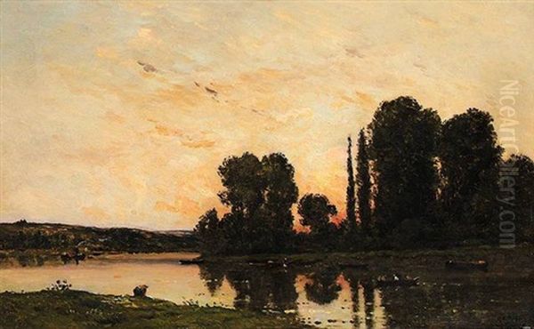 Lavandiere Au Soleil Couchant - view 1