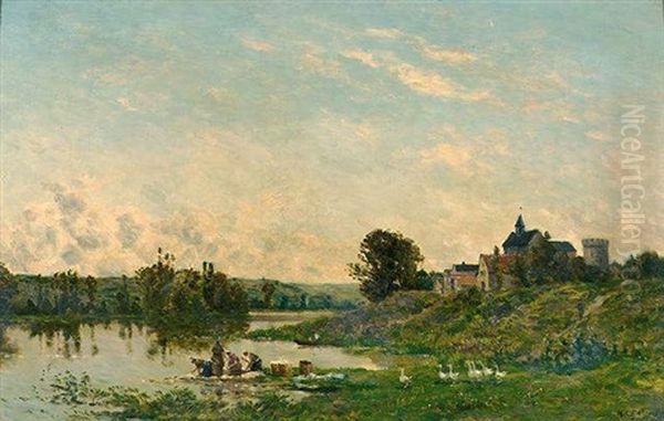 Washerwomen By The Lake - view 1