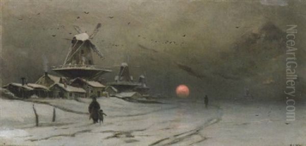 Paysage De Neige Au Crepuscule - view 1