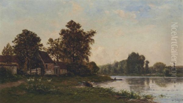 Washerwomen By The River - view 1