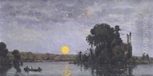 Sur La Riviere, Soleil Couchant Sur La Riviere, Soleil Couchant